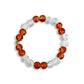 Reddish Brown & Clear Glass Bead Bracelet