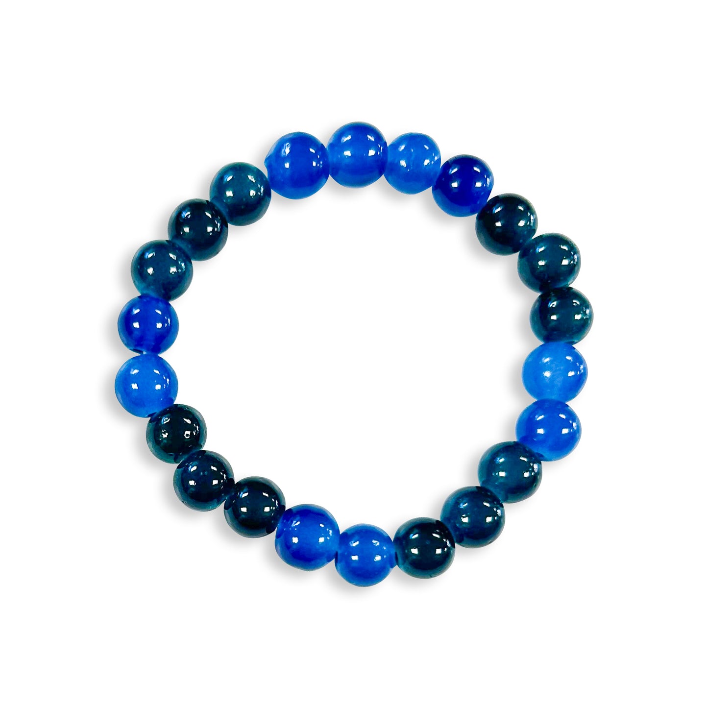 Prussian Blue Glass Bead Bracelet