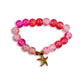 Pink with Star Glass Bead Bracelet