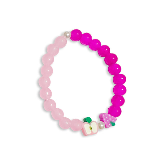 Apple Strawberry Glass Bead Bracelet