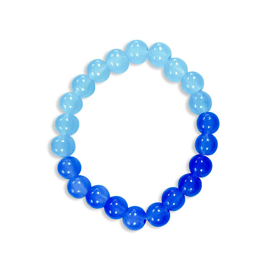 Cobalt & Arctic Glass Bead Bracelet