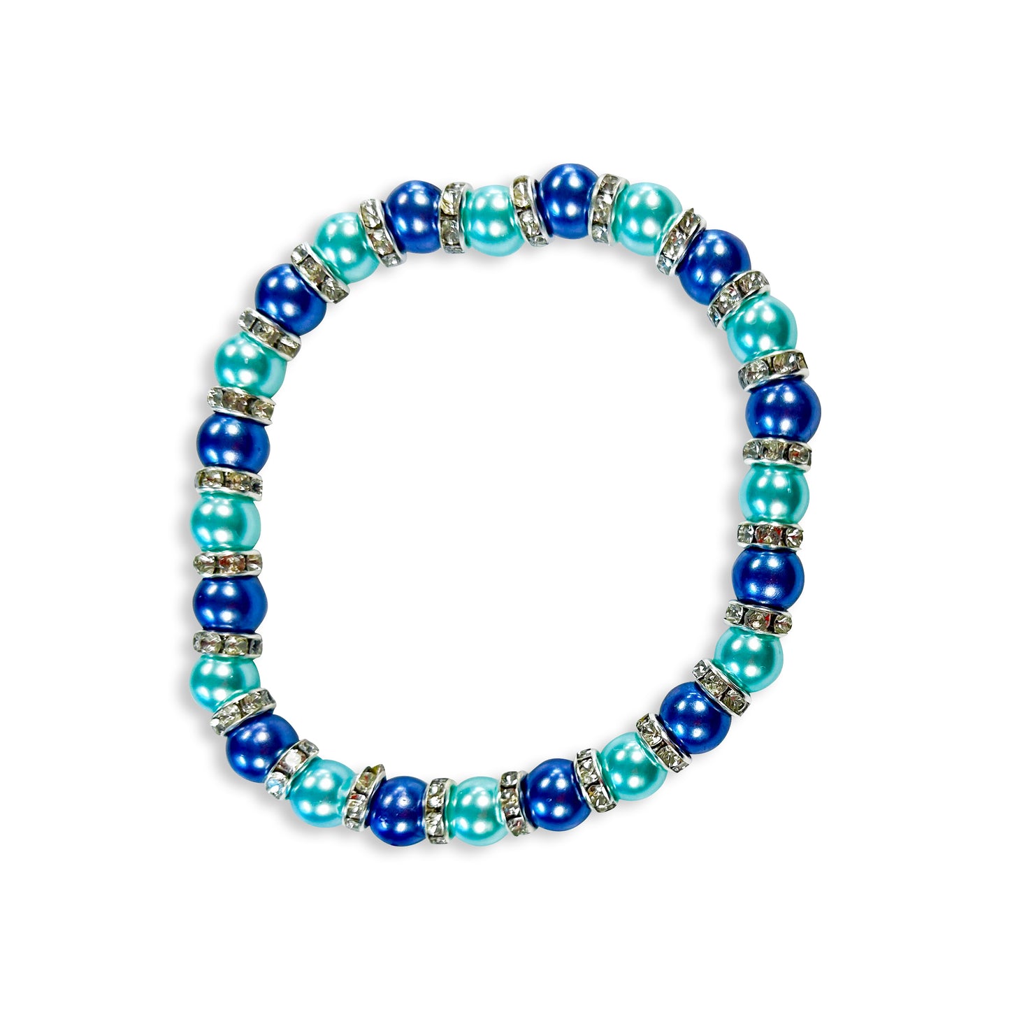 Turquoise Blue Glass Bead Bracelet