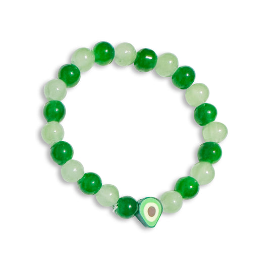 Avocado Glass Bead Bracelet