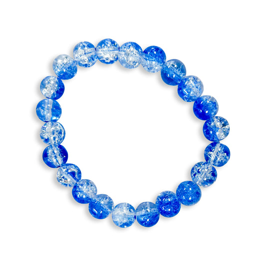 Aqua Marine Blue Glass Bead Bracelet