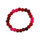 Dark & Light Red Glass Bead Bracelet