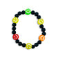 Elegant Black & Smiley Glass Bead Bracelet