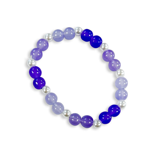 Calm Blue Glass Bead Bracelet