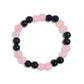 Pink & Black Glass Bead Bracelet