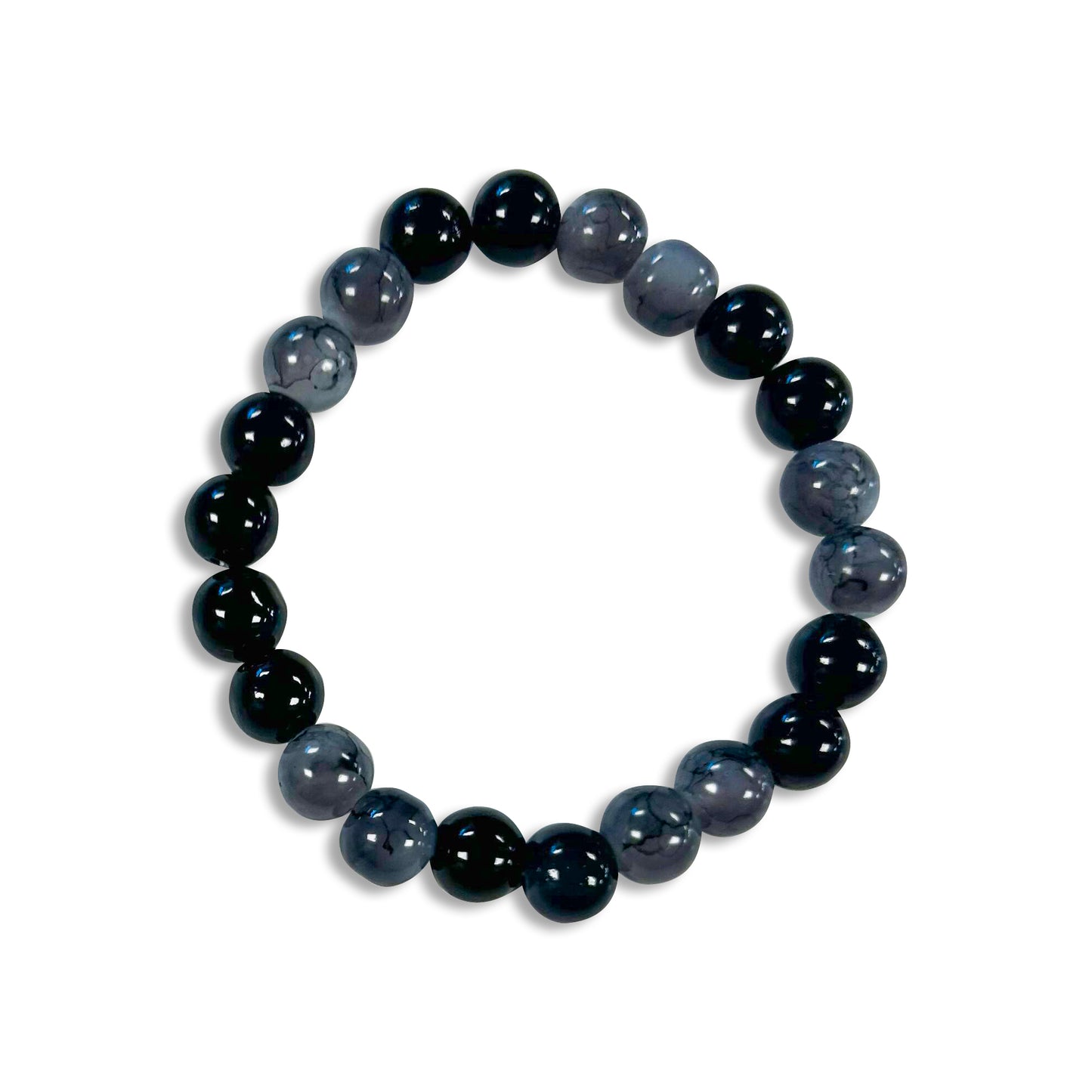 Licorice Black Glass Bead Bracelet