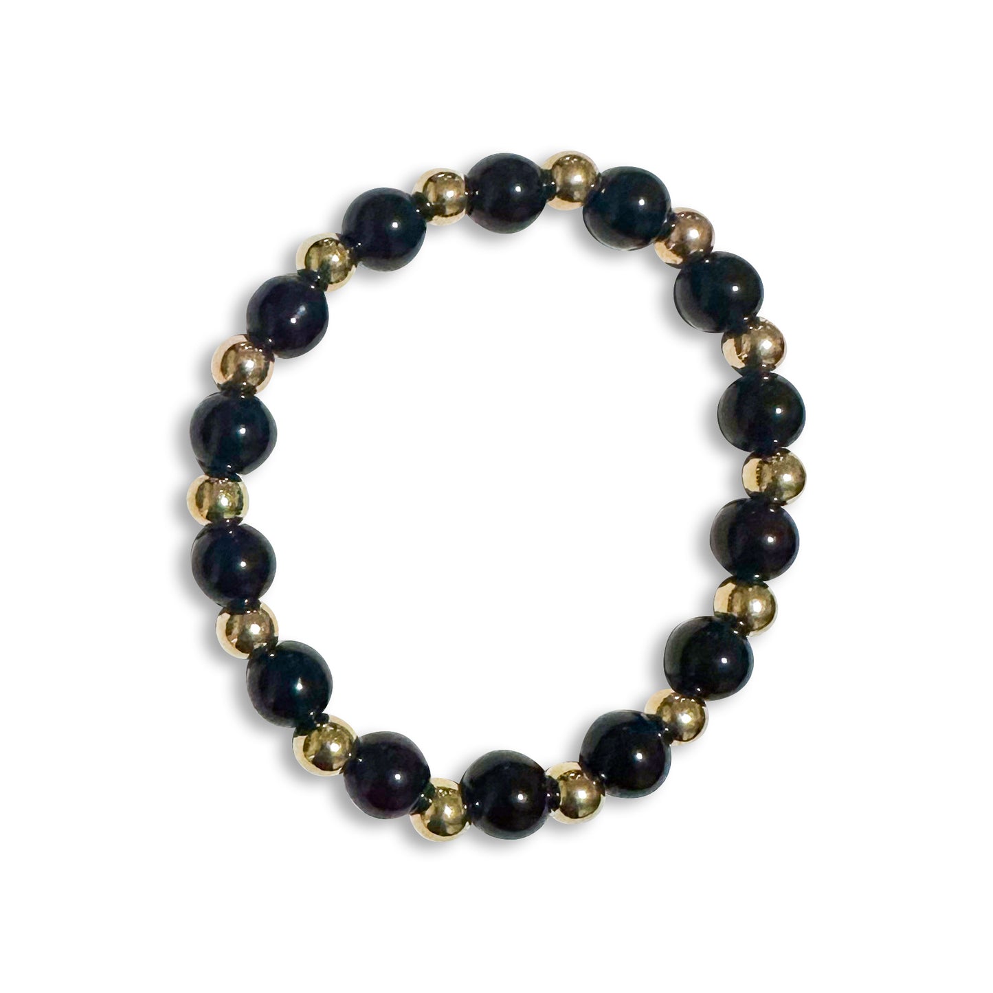 Black & Gold Glass Bead Bracelet