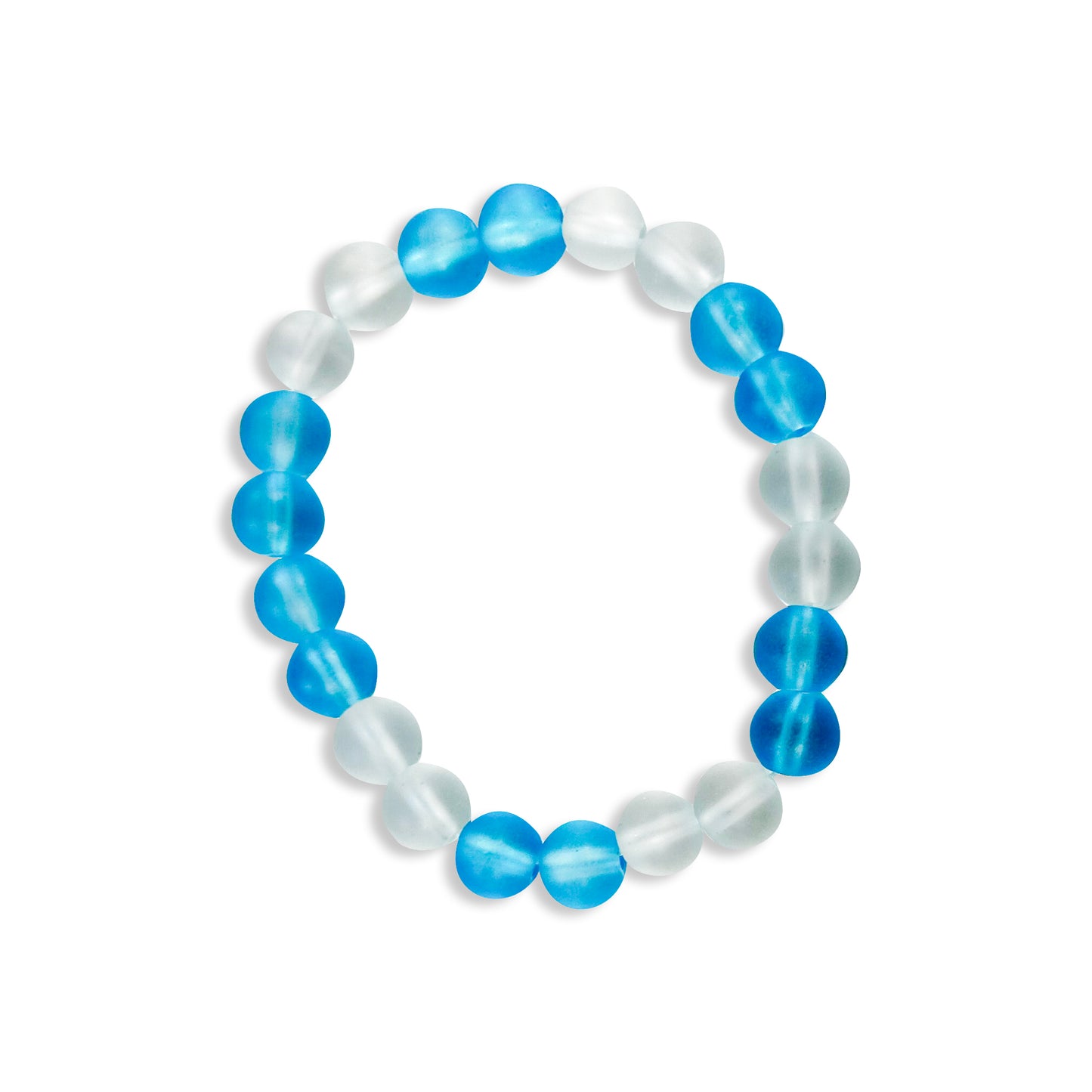 Crystal Blue Glass Bead Bracelet