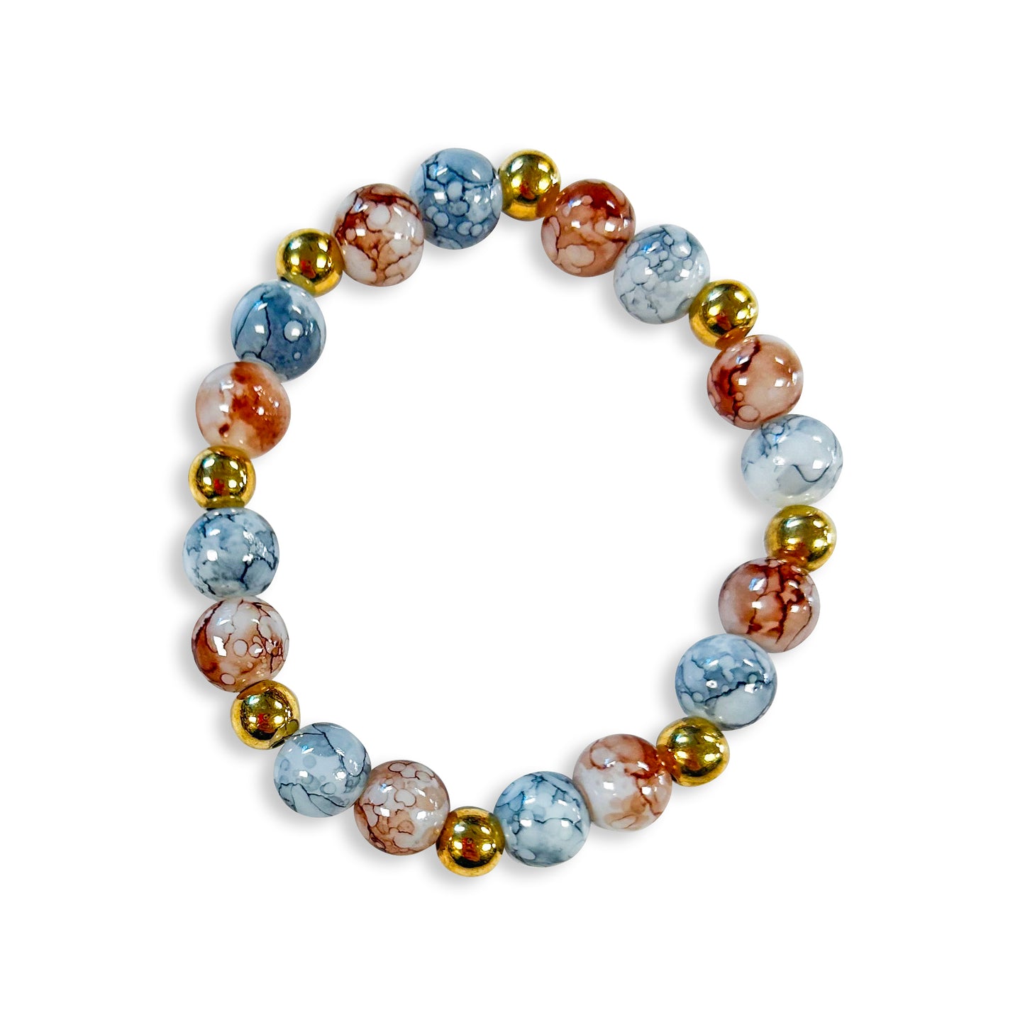 Earth Glass Bead Bracelet