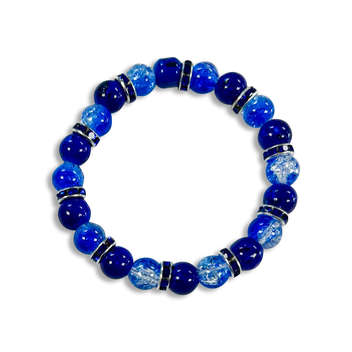 Azure Blue Glass Bead Bracelet