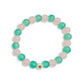 Pink and Green Glass Bead Bracelet